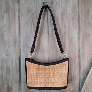 Chic Purse Bag Handbag Vacation Resort Travel Bamboo Weave Dual Handles Boho